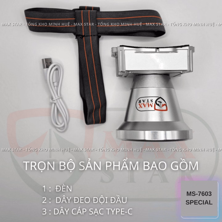 Đèn Pin Đội Đầu Siêu Sáng Chiếu Xa Ms 7603 Led Laler Công Suất 20W Gd188 - Lady'S Passion - Ảnh 9
