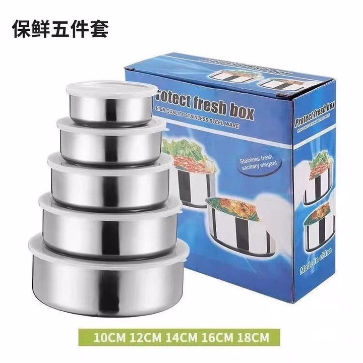 Bộ Thố Lạnh Inox 5 Món Đựng Bảo Quản Thực Phẩm Có Nắp Đậy Đa Năng Ld038 - Lady'S Passion