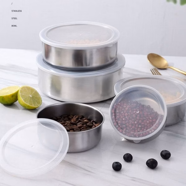Bộ Thố Lạnh Inox 5 Món Đựng Bảo Quản Thực Phẩm Có Nắp Đậy Đa Năng Ld038 - Lady'S Passion - Ảnh 8