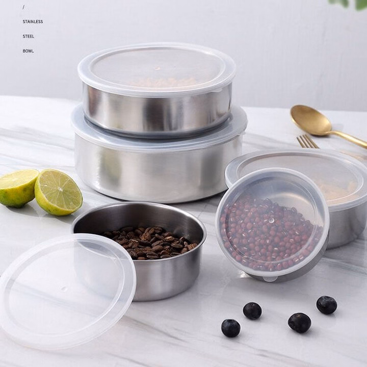 Bộ Thố Lạnh Inox 5 Món Đựng Bảo Quản Thực Phẩm Có Nắp Đậy Đa Năng Ld038 - Lady'S Passion - Ảnh 8