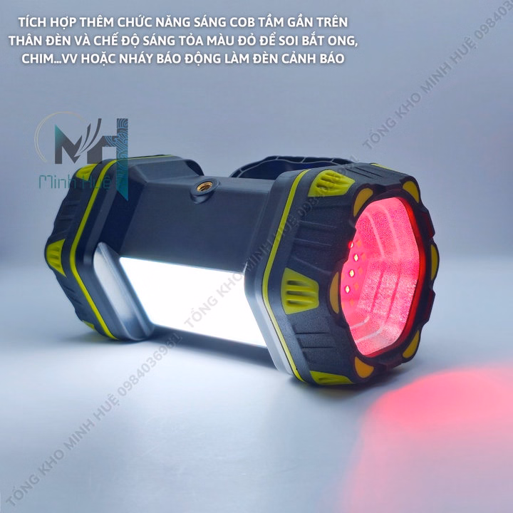 Đèn Pin Cầm Tay Siêu Sáng Hc-262 Chiếu Xa 1000 Mét, Sạc Ngược Cho Điện Thoại, Đèn Cầm Tay Dã Ngoại Cắm Trại Gd192 - Lady'S Passion - Ảnh 5