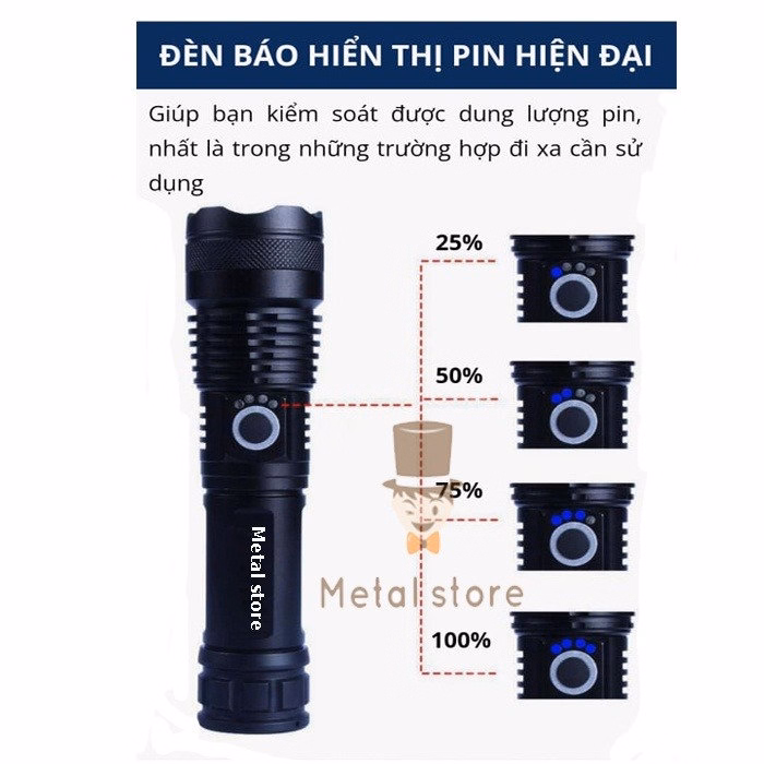Đèn Pin Cầm Tay Siêu Sáng Xhp50 Thu Gần Phóng Xa Tiện Lợi Gd197 - Lady'S Passion - Ảnh 4