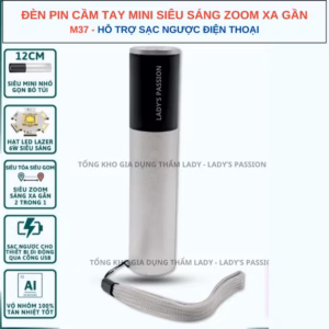 Đèn Pin Cầm Tay Mini M37 Siêu Sáng Zoom Xa Gần Hỗ Trợ Sạc Ngược Cho Điện Thoại Gd198 - Lady'S Passion