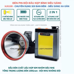 Đèn Pin Đội Đầu Xjg100 Kẹp Bình Siêu Sáng Chiếu Xa 2 Chế Độ Sáng Độc Lập ,Đèn Kẹp Bình Ắc Quy Dùng Đi Soi Nấm Mối Đi Biển Gd200 - Lady'S Passion