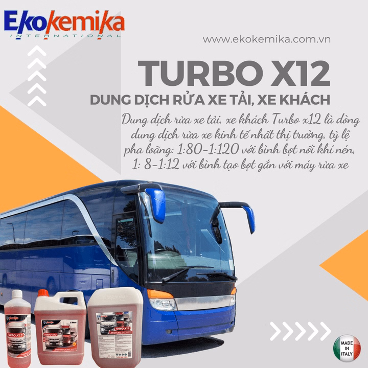 Dung Dịch Rửa Xe Không Chạm Ekokemika Turbo X12 Chuyên Cho Xe Tải, Xe Khách - 1L - Ảnh 7