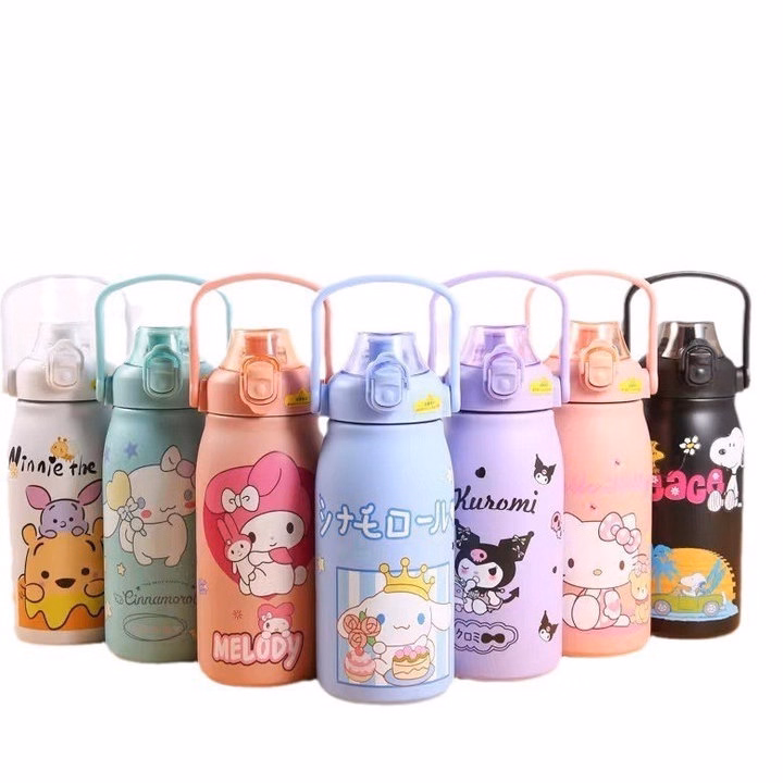 Bình Giữ Nhiệt Hoạt Hình 5D Có Quai Xách 1000Ml - Gdn