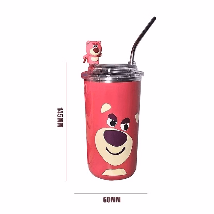 Ly Giữ Nhiệt Gấu Dâu Chất Liệu Inox 304 Kèm Ống Hút 600Ml Ctb199 - Bechip - Ảnh 9