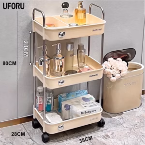 Kệ Gấu Sunmix 3 Tẩng Đựng Đồ Khung Inox Có Bánh Xe - Gdn