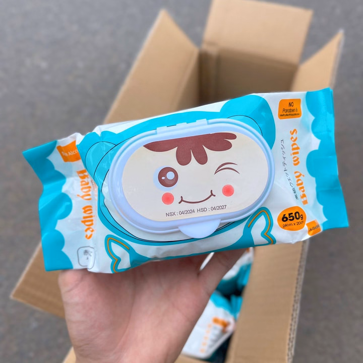 Thùng 10 Gói Khăn Ướt Baby Wet Wispes (Gói 550Gram) - Su - Ảnh 4