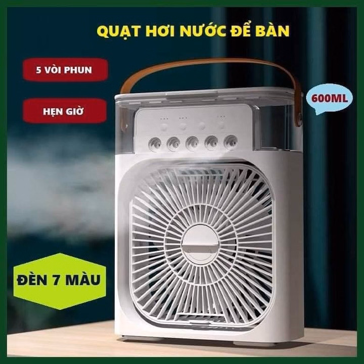 Quạt Hơi Nước Để Bàn Phun Sương 5 Vòi Phun Mini - Gdn - Ảnh 2
