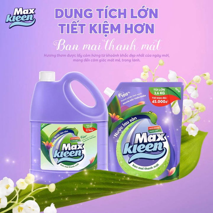 Combo 2 Túi Nước Lau Sàn Maxkleen Ban Mai Thanh Mát 3.6Kg - Ảnh 2