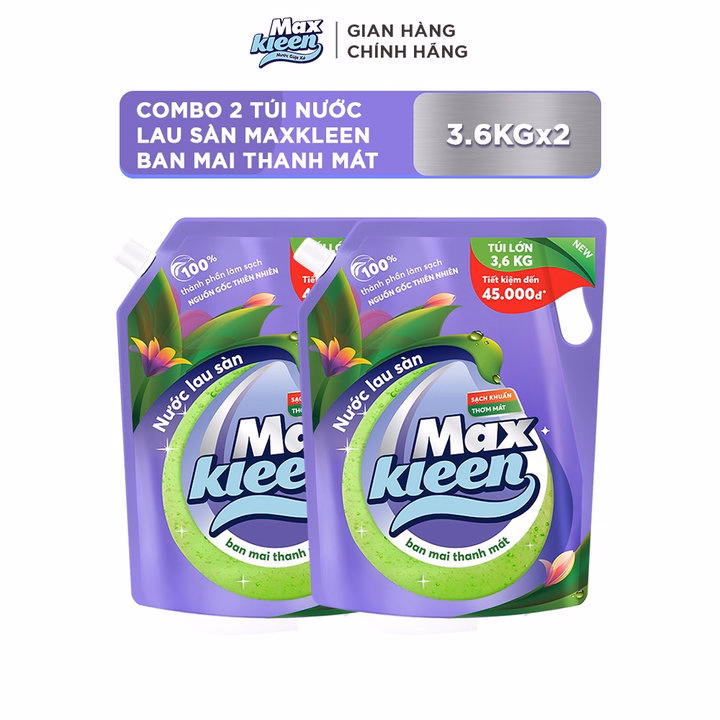 Combo 2 Túi Nước Lau Sàn Maxkleen Ban Mai Thanh Mát 3.6Kg