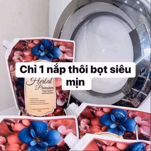 Nước Giặt Xả Herbal Pramium Hương Nước Hoa Pháp Siêu Sạch, Siêu Thơm An Toàn Với Trẻ Sơ Sinh 3 Lít- Ctb744 - Ảnh 4