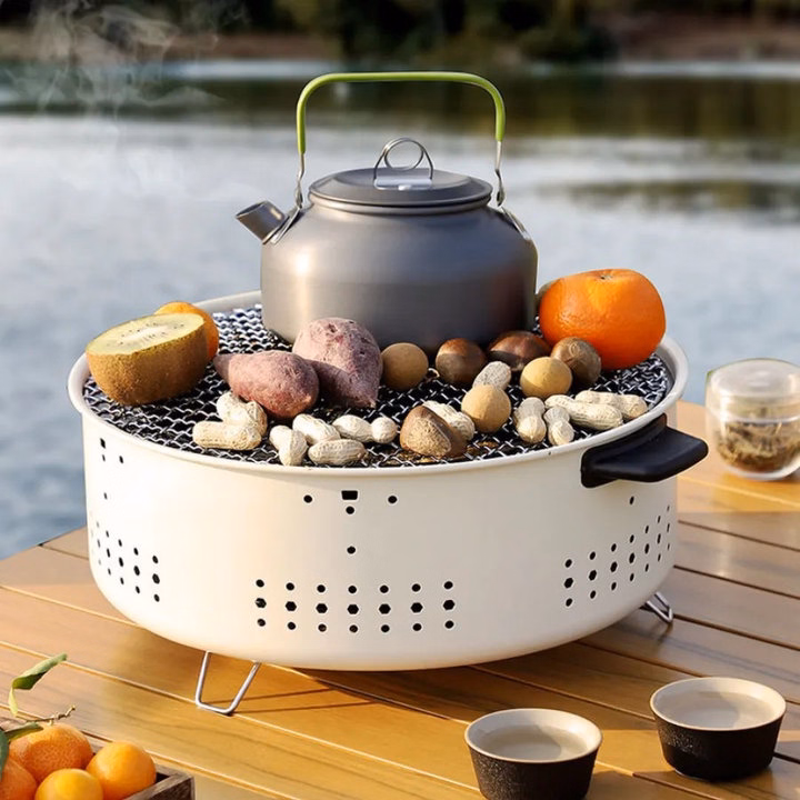 Bếp Nướng Than Hoa Không Khói Hình Tròn Có Quai - Gdn