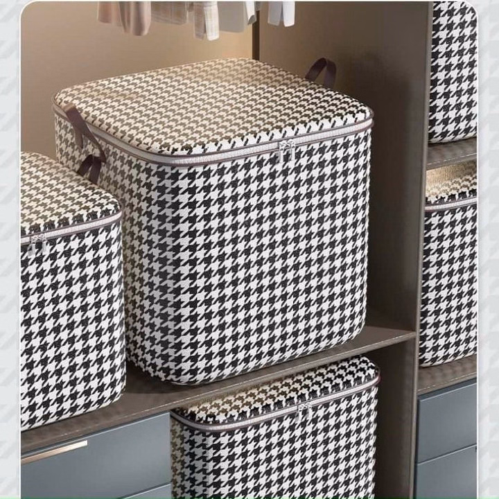 Túi Đựng Chăn, Quần Áo Kẻ Caro 100L - Gdn - Ảnh 3