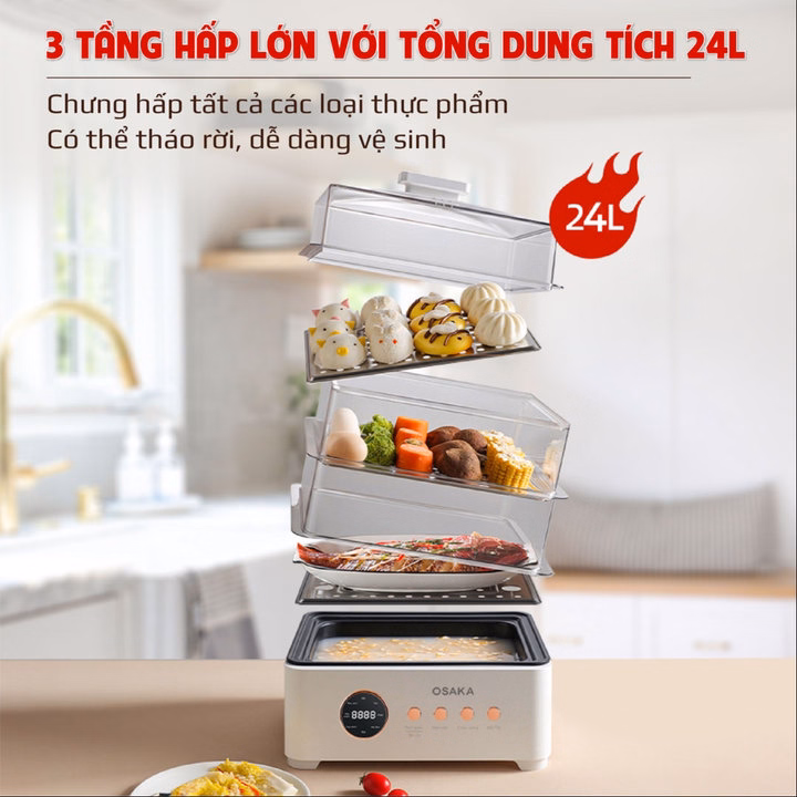 Nồi Lẩu Hấp Thủy Nhiệt Đa Năng Osaka Mp-666 Ngon Như Nhà Hàng Chang Kang Kung - Ảnh 2
