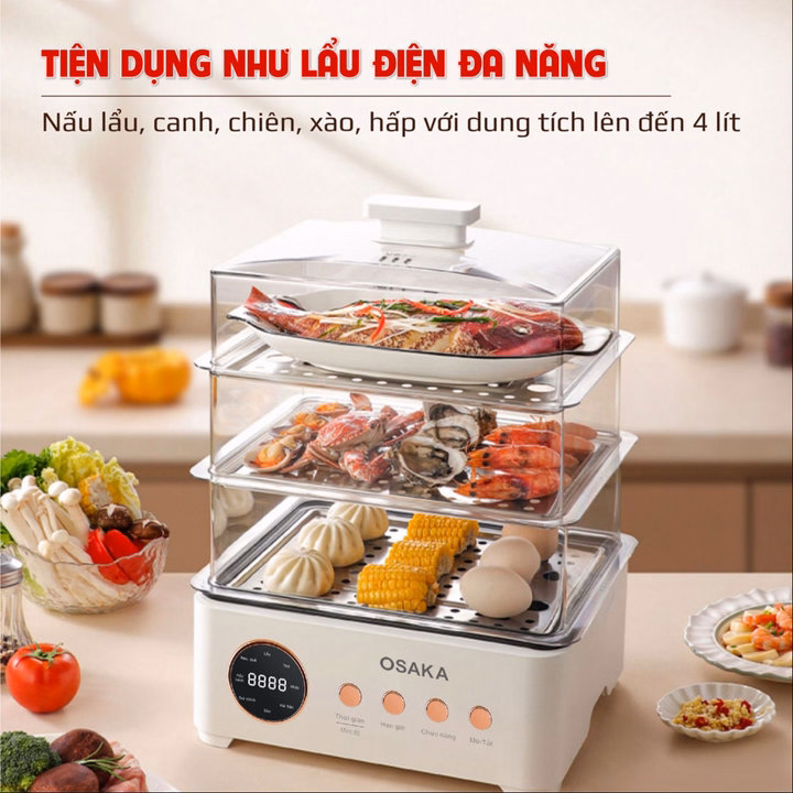 Nồi Lẩu Hấp Thủy Nhiệt Đa Năng Osaka Mp-666 Ngon Như Nhà Hàng Chang Kang Kung - Ảnh 5