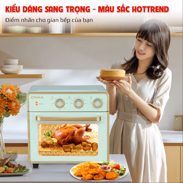 Lò Chiên Không Dầu 20 Lít Osaka Af-20L Kem- Cao Cấp Và Thời Trang - Ảnh 10