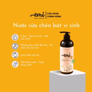 Nước Rửa Chén Bát Vi Sinh Emibalance 500Ml An Toàn Cho Người Dùng Không Gây Khô Kích Ứng Da Tay