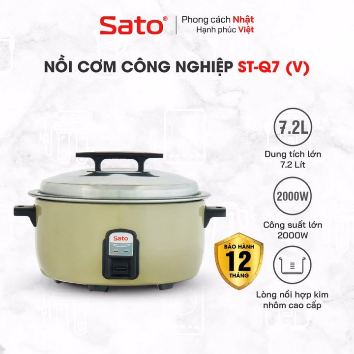 Nồi Cơm Điện Công Nghiệp Sato Q7 (V) 7.2 Lít