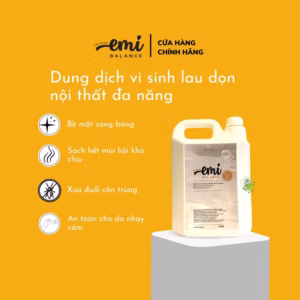 Nước Lau Bề Mặt Đa Năng Emi Balance Vệ Sinh Nội Thất Bàn Ăn Ghế Da Túi Da Tủ Lạnh Làm Sạch Khử Mùi Nhanh Mềm Da 5L