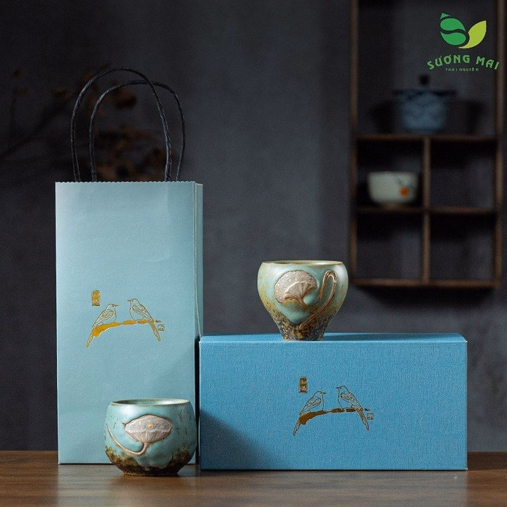 Bộ Chén Đôi Hoa Sen Thủ Công- Sương Mai - Ảnh 4