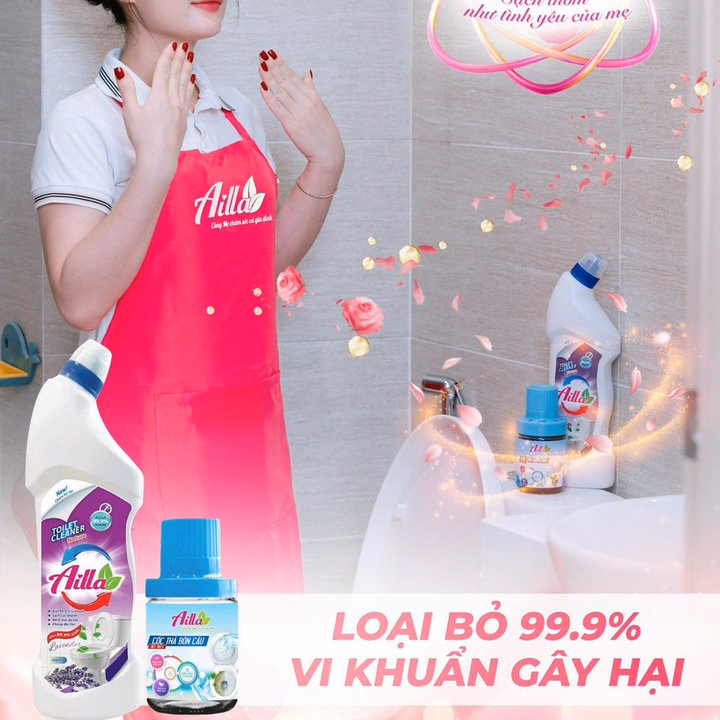 Combo Tẩy Bồn Cầu & Cốc Thả Bồn Cầu Ailla - Ảnh 2