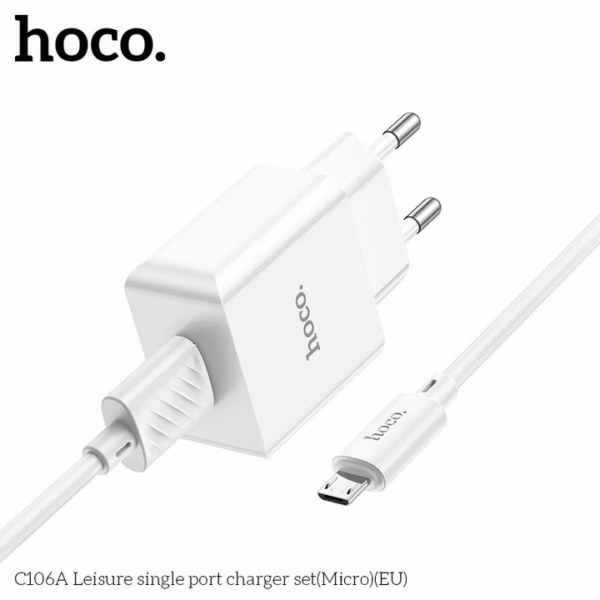 Bộ Sạc Nhanh 10.5W Hoco 106M Micro - Silver - Ảnh 2