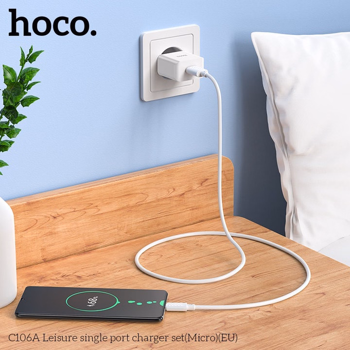 Bộ Sạc Nhanh 10.5W Hoco 106M Micro - Silver - Ảnh 4