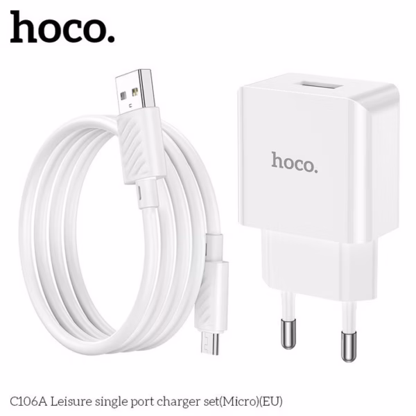 Bộ Sạc Nhanh 10.5W Hoco 106M Micro - Silver - Ảnh 3