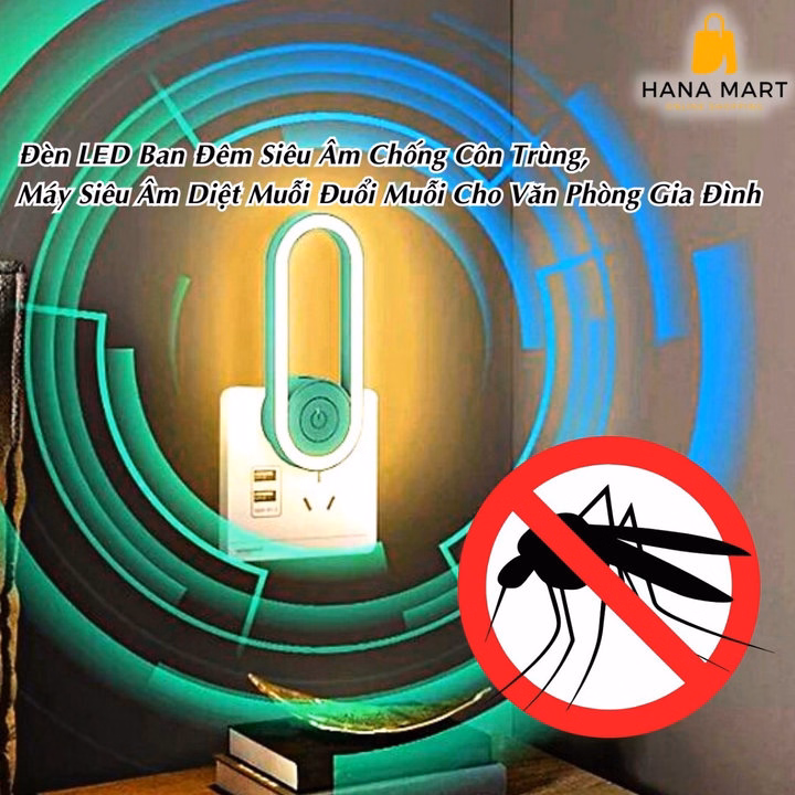 Đèn Đuổi Muỗi Tích Hợp Đèn Ngủ Bằng Sóng Siêu Âm An Toàn - Shop Mẹ Bống - Ảnh 6