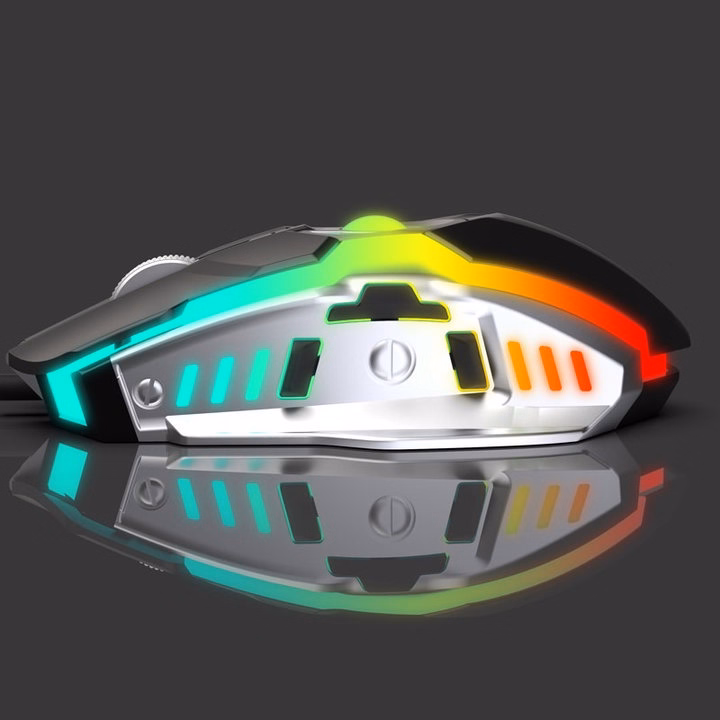 Chuột Máy Tính Có Dây, Đèn Led Rgb, Chuột Gaming R8 - Silver - Ảnh 2