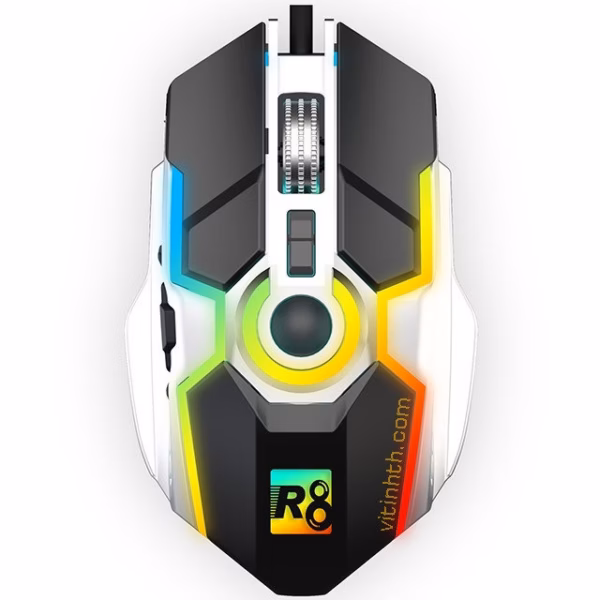 Chuột Máy Tính Có Dây, Đèn Led Rgb, Chuột Gaming R8 - Silver - Ảnh 5