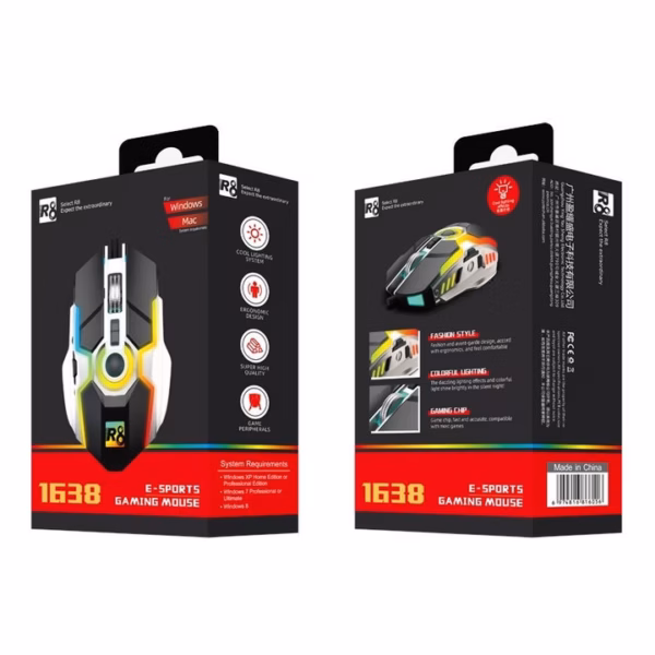 Chuột Máy Tính Có Dây, Đèn Led Rgb, Chuột Gaming R8 - Silver - Ảnh 4