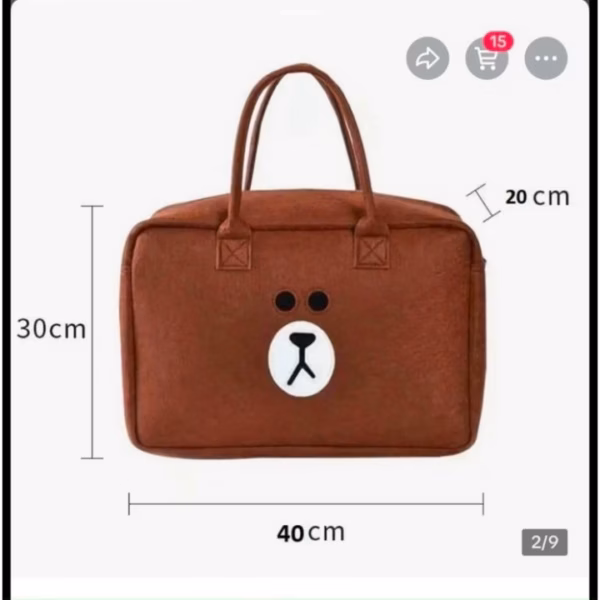 Túi Đựng Mỹ Phẩm Du Lịch Cỡ Lớn Bằng Vải Nĩ Họa Tiết 40X20X30Cm - Su Clothing - Ảnh 3
