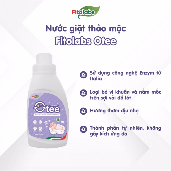 Nước Giặt Thảo Mộc Otee Cho Đồ Sơ Sinh, Công Nghệ Khử Khuẩn Enzym Từ Italia - Ảnh 2