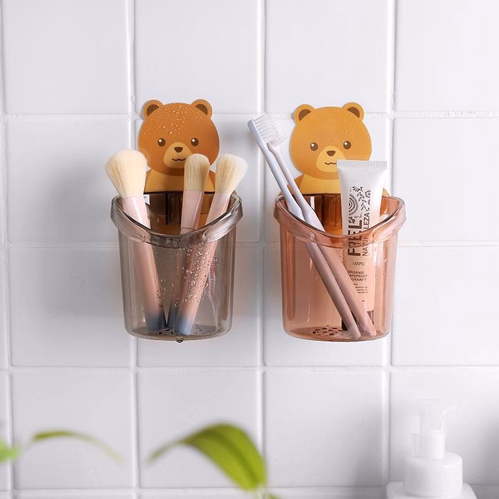 Set 5 Cốc Gấu Tiện Ích Dán Tường Kèm Miếng Dán - Su