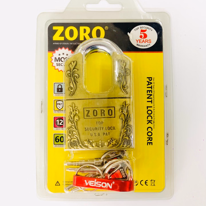 Ổ Khóa Zoro 6 Phân Bông Lúa Chống Cắt Chính Hãng - Gdn - Ảnh 5