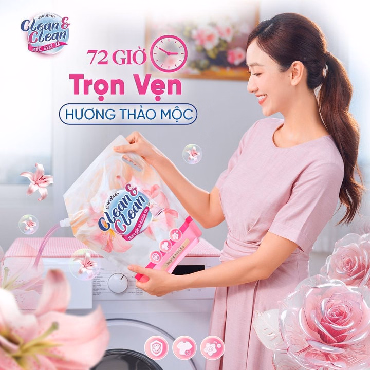 Nước Giặt Xả Clean & Clean 3200Ml Hương Hoa Lily - Gdn - Ảnh 3