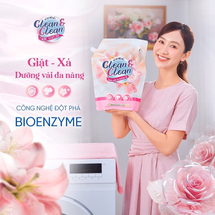 Nước Giặt Xả Clean & Clean 3200Ml Hương Hoa Lily - Gdn