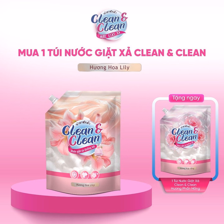 Nước Giặt Xả Clean & Clean 3200Ml Hương Hoa Lily - Gdn - Ảnh 4