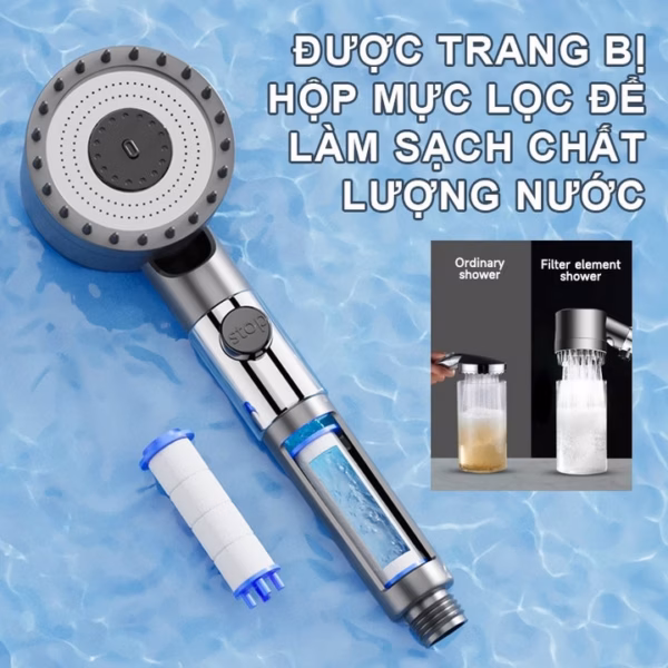 Vòi Hoa Sen, Vòi Nhà Tắm Turbo Tăng Áp Lực Nước 3 In1 Có 3 Chế Độ Hỗ Trợ Tăng Lực Nước Phun Sương Ctb786 - Bechip - Ảnh 5