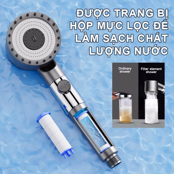 Vòi Hoa Sen, Vòi Nhà Tắm Turbo Tăng Áp Lực Nước 3 In1 Có 3 Chế Độ Hỗ Trợ Tăng Lực Nước Phun Sương Ctb786 - Bechip - Ảnh 5