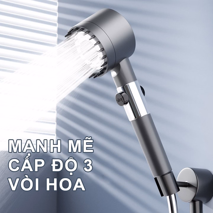 Vòi Hoa Sen, Vòi Nhà Tắm Turbo Tăng Áp Lực Nước 3 In1 Có 3 Chế Độ Hỗ Trợ Tăng Lực Nước Phun Sương Ctb786 - Bechip - Ảnh 9