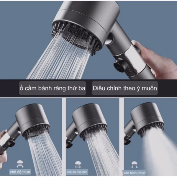 Vòi Hoa Sen, Vòi Nhà Tắm Turbo Tăng Áp Lực Nước 3 In1 Có 3 Chế Độ Hỗ Trợ Tăng Lực Nước Phun Sương Ctb786 - Bechip - Ảnh 11