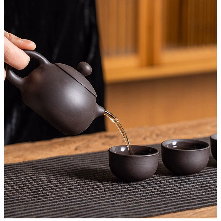 Bộ Ấm Chén Trà Tử Sa Di Động Du Lịch Gốm Tráng Men Sang Trọng, Thiết Kế Thủ Công, Tiện Lợi Và Nghệ Thuật - Ctb787 - Ảnh 8