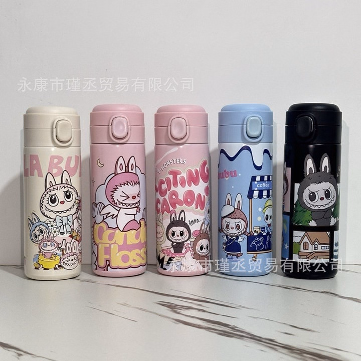 Bình Giữ Nhiệt Inox Labubu/Capybara Dung Tích 450Ml Nút Bật Ngẫu Nhiên - Su - Ảnh 2
