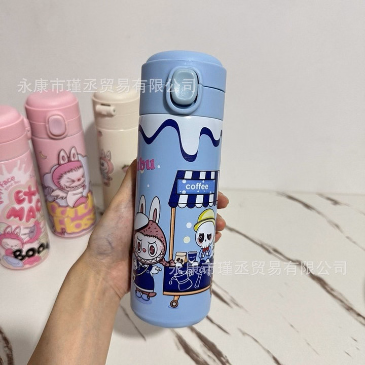Bình Giữ Nhiệt Inox Labubu/Capybara Dung Tích 450Ml Nút Bật Ngẫu Nhiên - Su - Ảnh 5