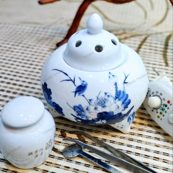 [Cái] Máy Xông Trầm Điện Bằng Gốm Sứ Tường Thuận - Mxtdtt - Ảnh 2