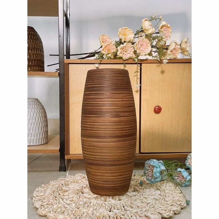 Bình Cắm Hoa Gốm Bát Tràng, Dáng Bom Cao 30Cm Decor Trang Trí - Chipxinhxk - Ảnh 7